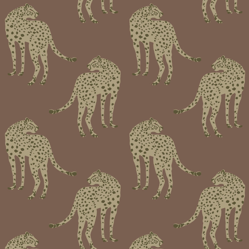 Prowling Cheetah - Mahogany Plains Wallpaper, Self-Adhesive, Mahogany Plains, Vinyl
