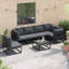 Vidaxl Garden Sofa Set With Cushion 7 Pcs Black Aluminium