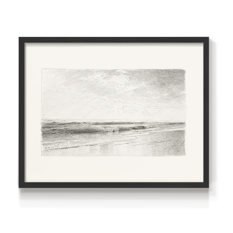 Croquis rétro - LII - Reproduction encadrée - Restickable, H 11 po x l 14 po, Noir