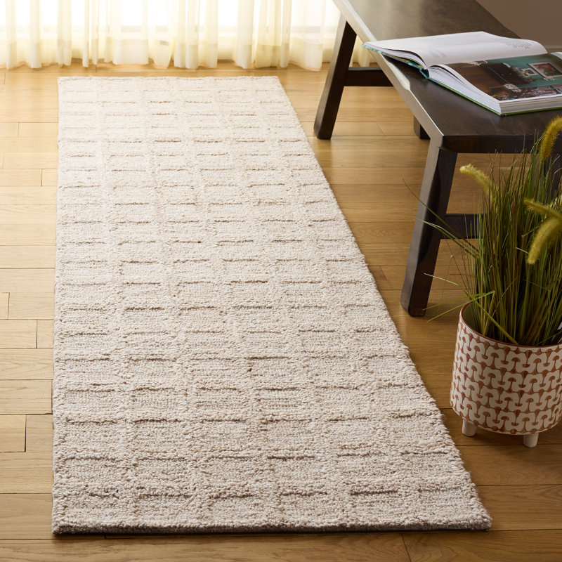 Pine 115 Hand Tufted Wool Pile Geometric Rug, Runner 2'3" x 8'