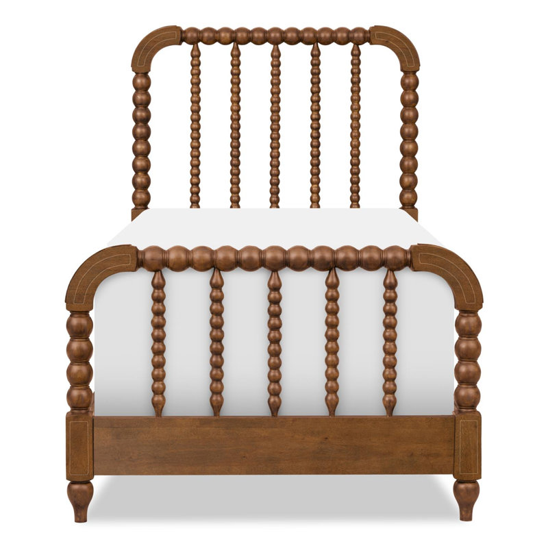 Lit de style campagnard en bois franc de 58 po de large Lake House Jenny Lind, Lit double, Brun