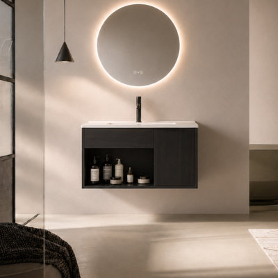 Meuble-lavabo flottant 30 po NOIR