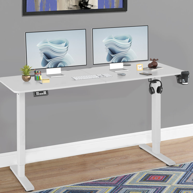 Bureau debout à hauteur ajustable Kaylanni, Blanc