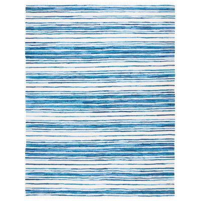 Brogun Handwoven Cotton Ivory/Blue Area Rug