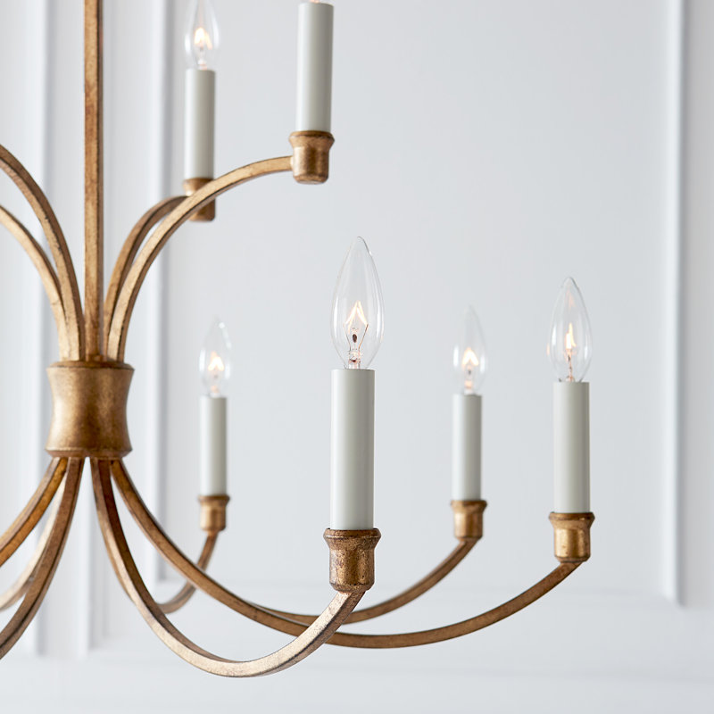 Westerly 12 - Light Chandelier, Antique Gild, 30" H x 29.375" W x 29.375" D