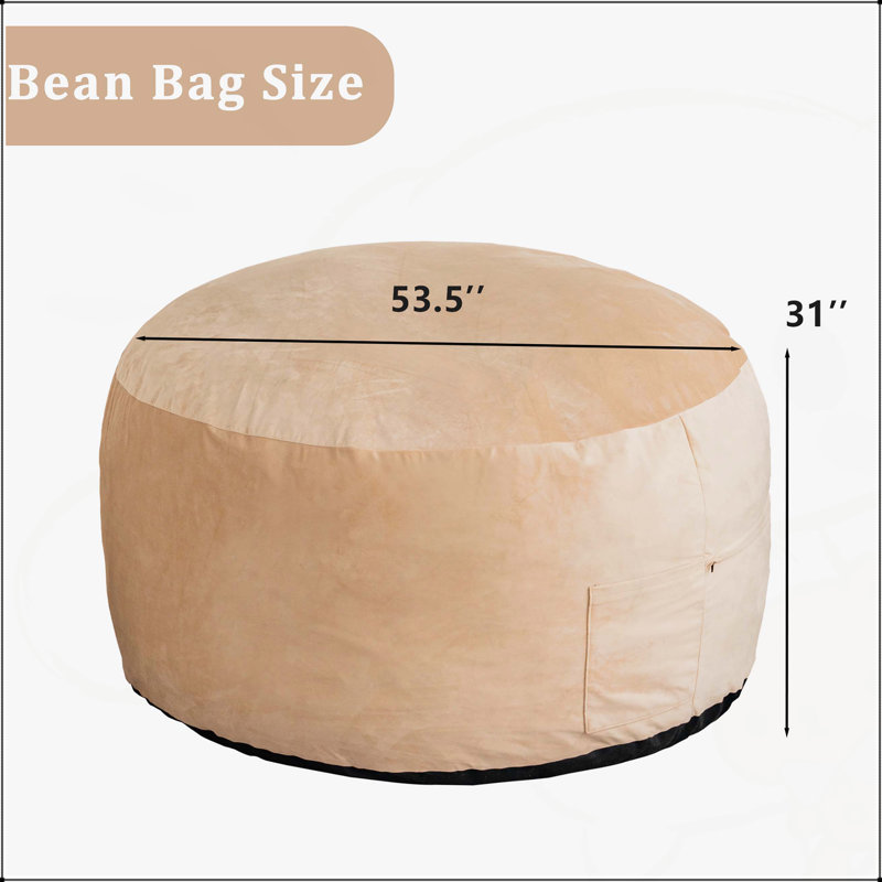 Fauteuil à billes Giant, Velours chameau litchi