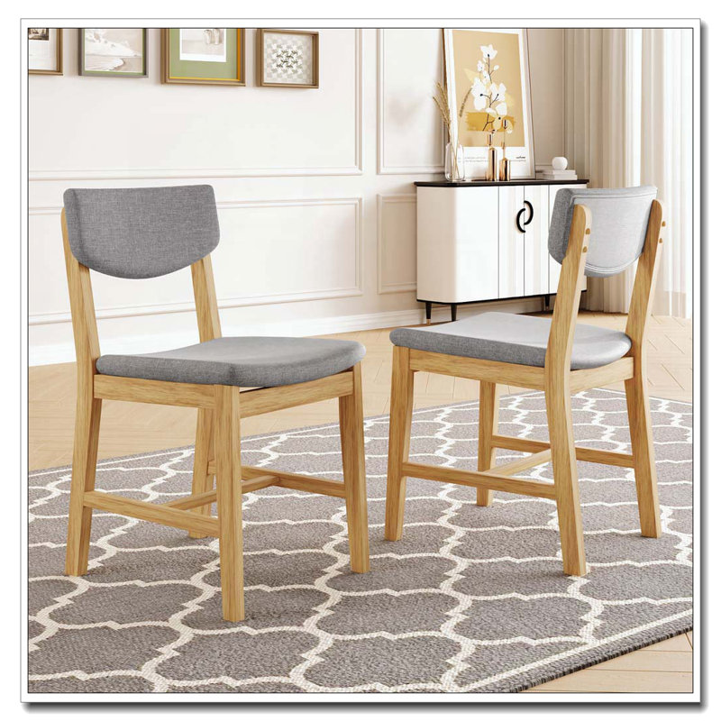 Chaise de salle à manger rustique 4 pièces 4 pièces, Naturel