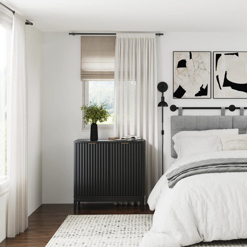 Wood Accent Cabinet, Black Oak