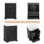 Meuble-lavabo de 24 po avec lavabo, armoire en MDF avec cadre en bois massif, 1 tiroir divisé et 2 portes à fermeture douce avec supports de rangement à deux portes-925606926