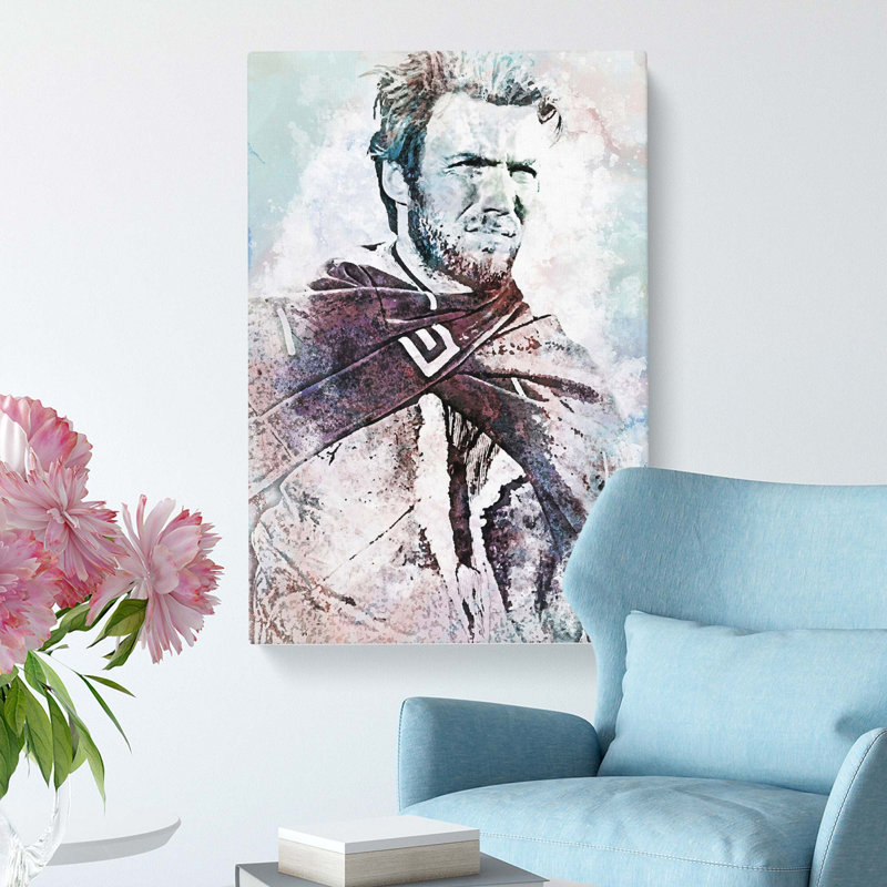 Clint Eastwood in Abstract - Wrapped Canvas, 60cm H x 40cm W x 3cm D