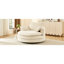 Méridienne double pivotante 360 ° en velours côtelé beige avec 3 coussins de soutien pour le confort du bureau, 57,5 po au total
