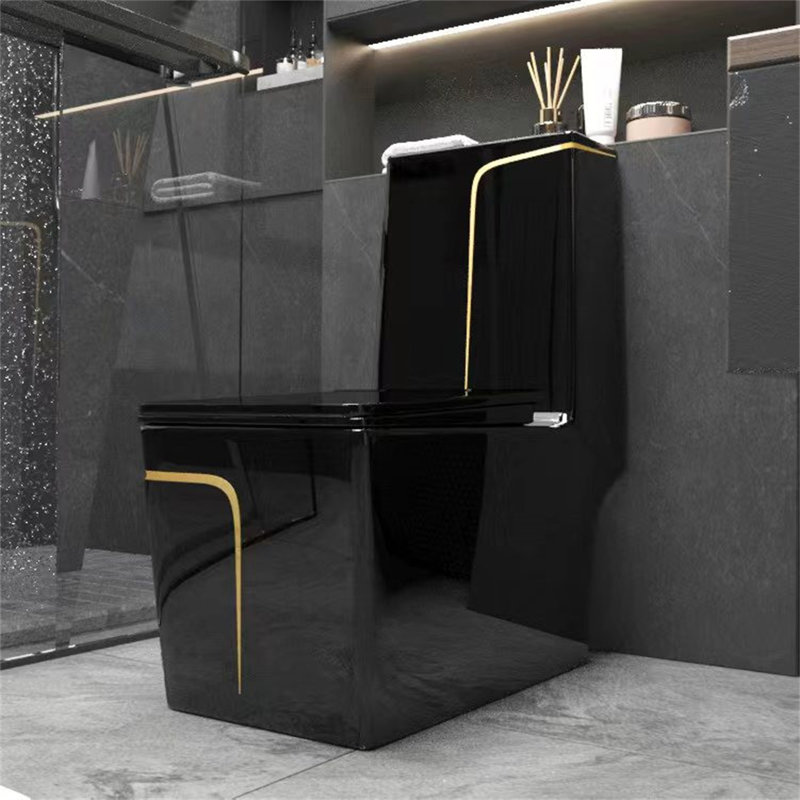 Toilette noire monobloc à hauteur allongée 1,98 gallons par minute GPF (siège inclus)