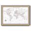 Carte de voyage à punaises - Carte du monde minimaliste encadrée sur toile-133431047-133431055
