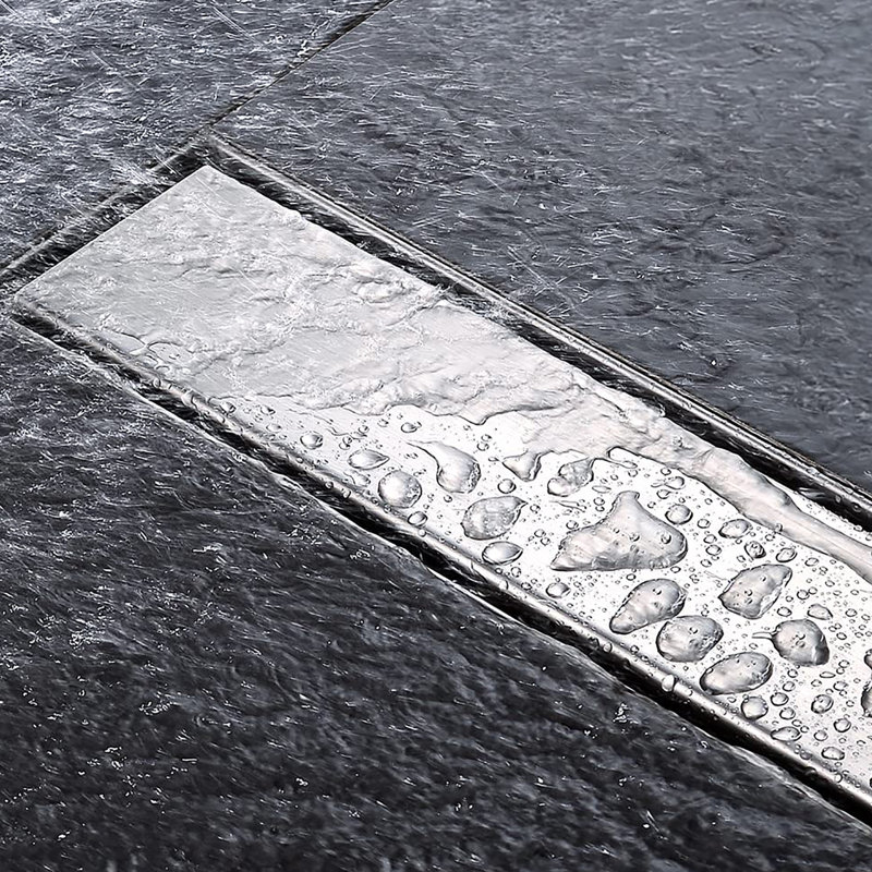 Volga River Series 24 Inch Long Stainless Steel Linear Floor Shower Drain