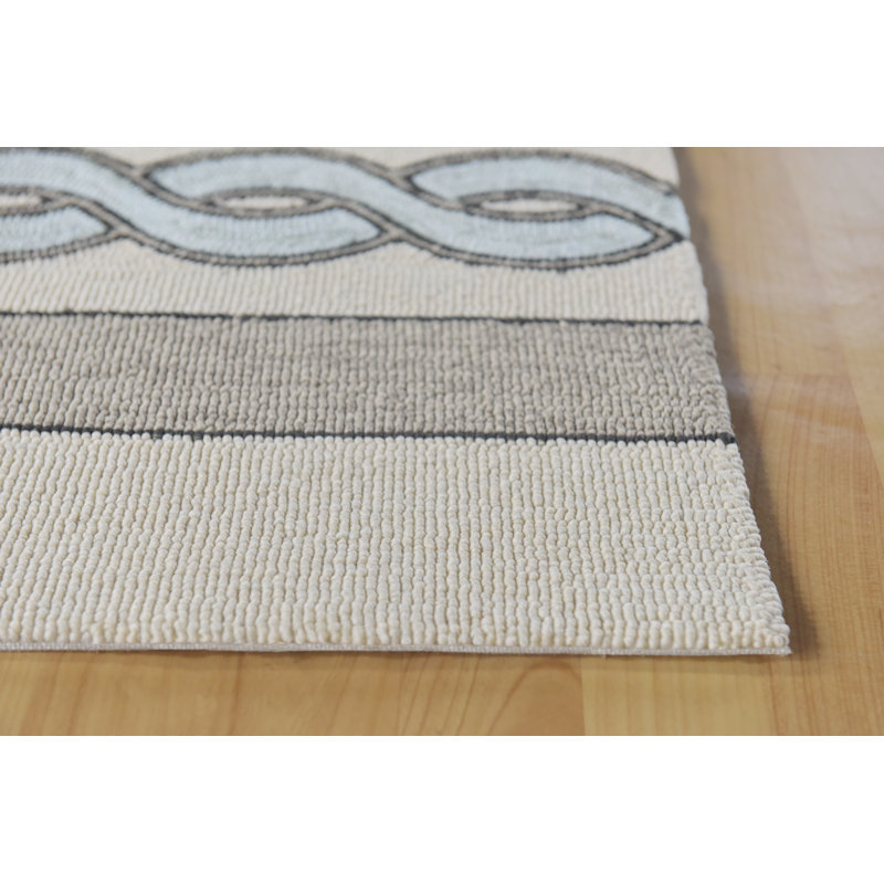 Verya Geometric Handmade Looped Ivory Area Rug, Rectangle 8' x 11'