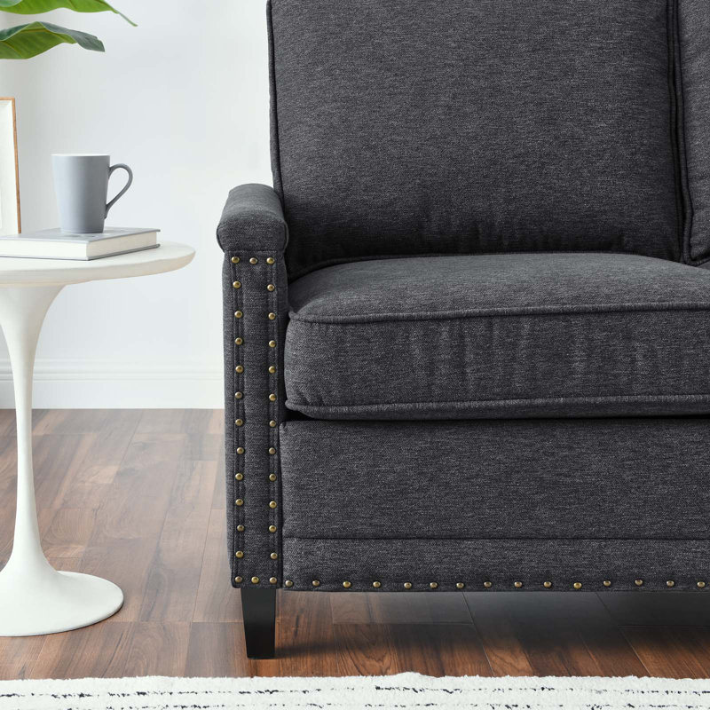 Causeuse Ashton, Polyester gris anthracite