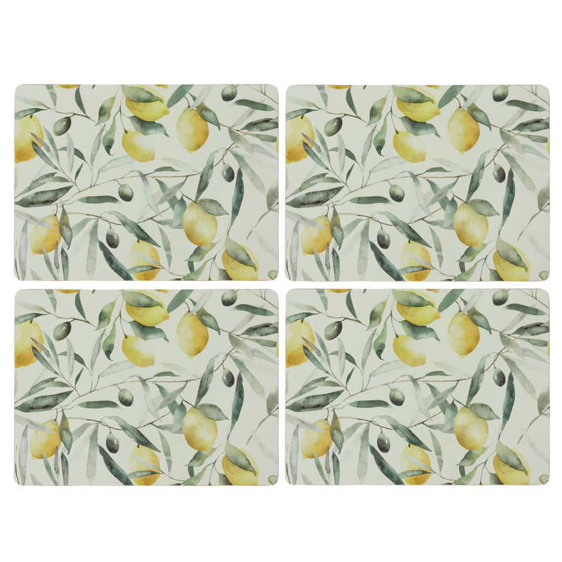 Engineered Wood Floral Rectangle Placemat