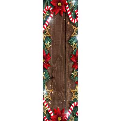 Tapis de couloir en polyester brun / rouge / vert 1 pi 4 po x 4 pi 7 po Mikel