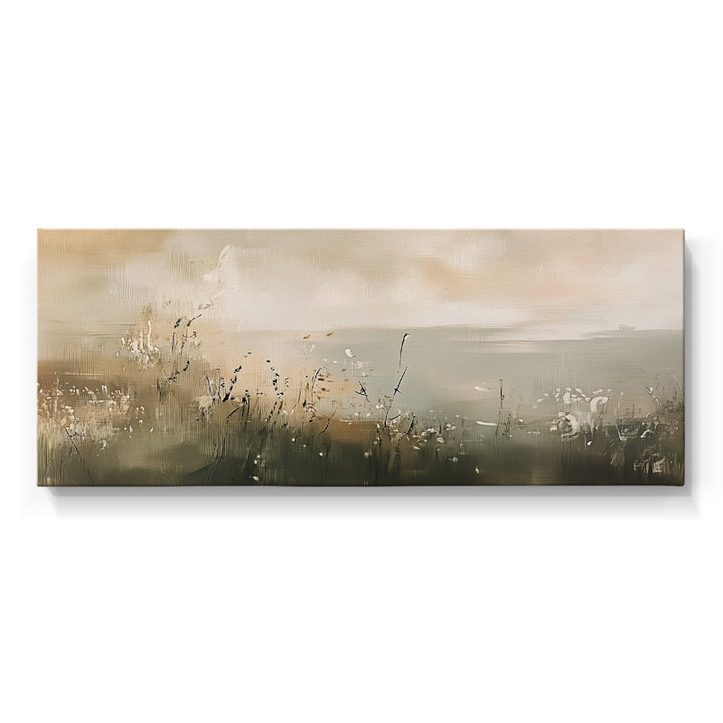 Série abstraite-L XXV- Toile tendue avec châssis - Prêt à accrocher, H 20 po x l 50 po
