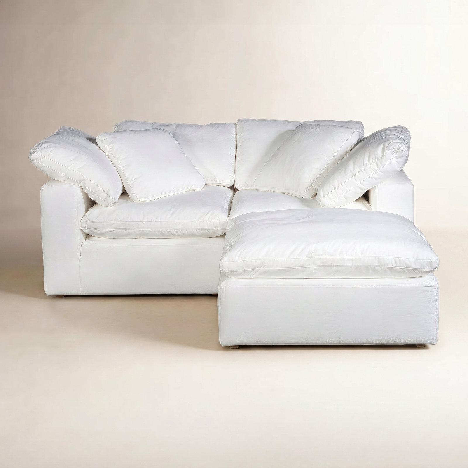 Armand 3 - Piece Performance Fabric Modular Sectional, White Performance Fabric
