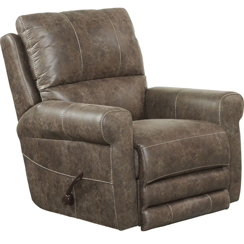 Effingham Upholstered Swivel Recliner, Gray Polyester Blend