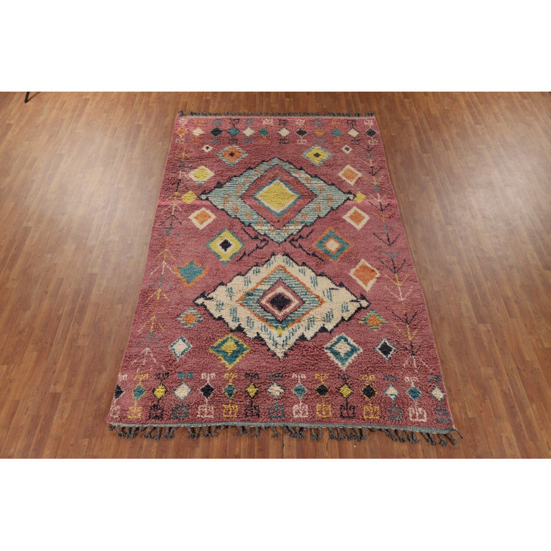 Tapis rose marocain oriental 7 x 11