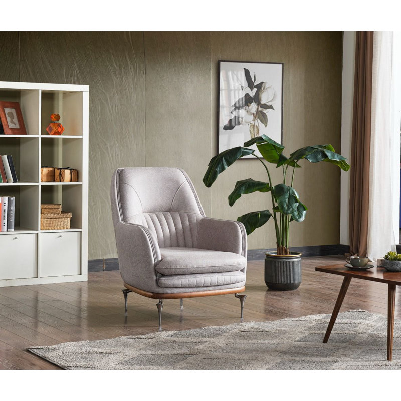 Fauteuil d'appoint Ahsen, Gris clair