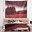Tapisserie paysage paysage printemps rouge mystique-28497344