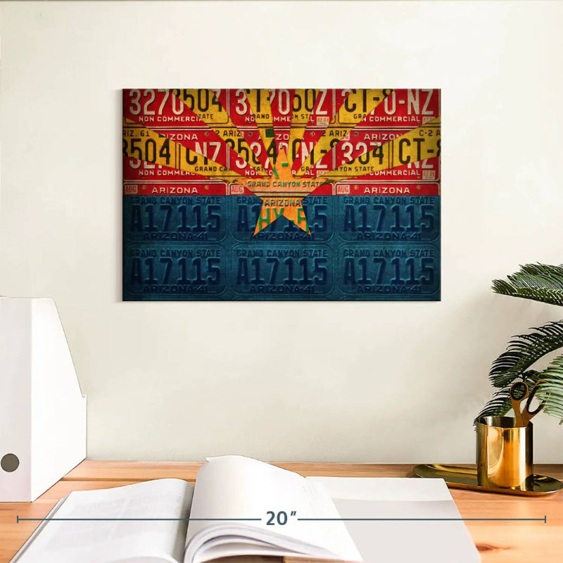 Plaques de licence, drapeau de l'Arizona, H 8 po x l 12 po