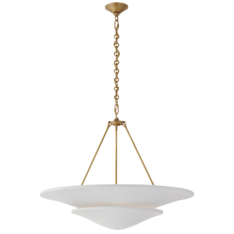 AERIN Mollino Large Tiered Chandelier, Hand-Rubbed Antique Brass