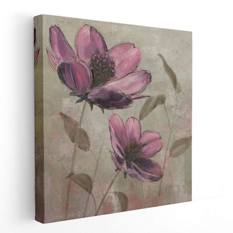 Plum floral II - reproduction d'art sur toile, H 24 po x l 24 po