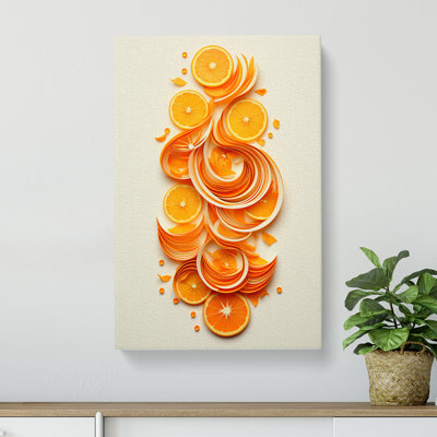 Sliced Orange Geometric - No Frame Print
