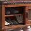 Banc rembourré en cuir véritable brun noisette-320893252
