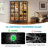 5-Tier Black 3-Sided Glass Dining Cabinet with Lights, Metal Display Stand-1418870532