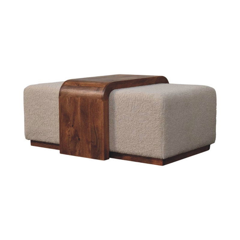 Boucle Upholstered Bench