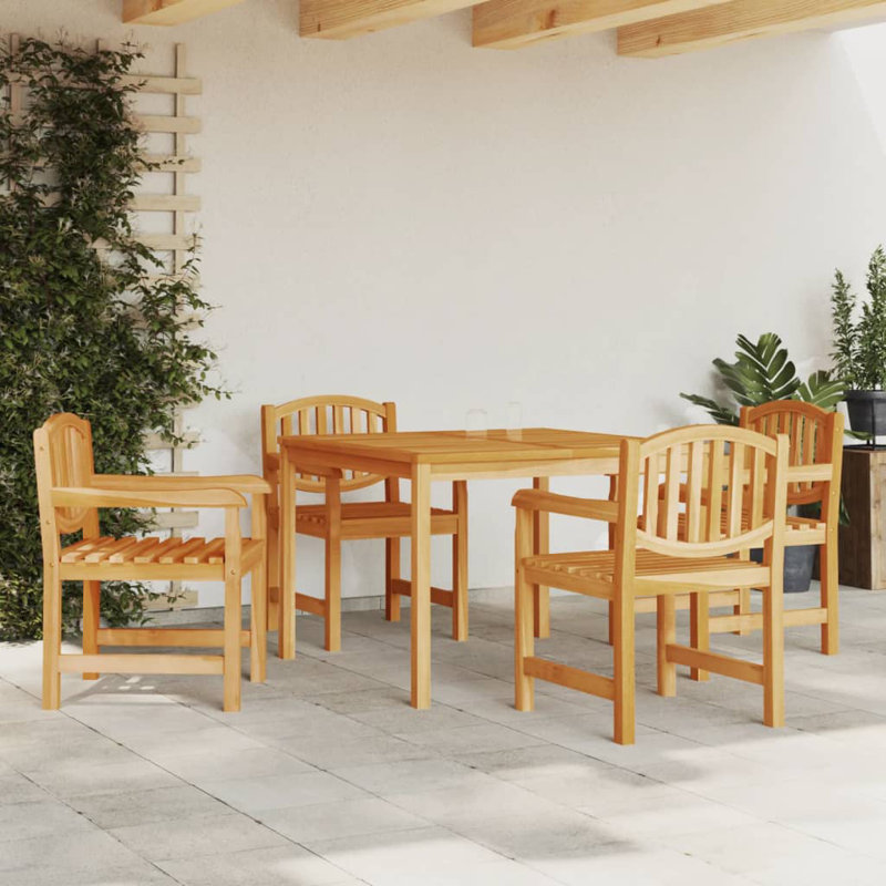 Simlai 4 - Person Solid Wood Dining Set