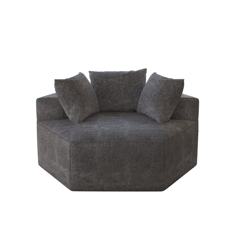 Canapé 54 po en chenille, Gris chenille