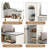 Storage Bench with Glass Doors and Shelves-1676394585