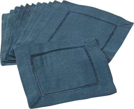 Gelder Reversible Cocktail Linen Napkin, Indigo
