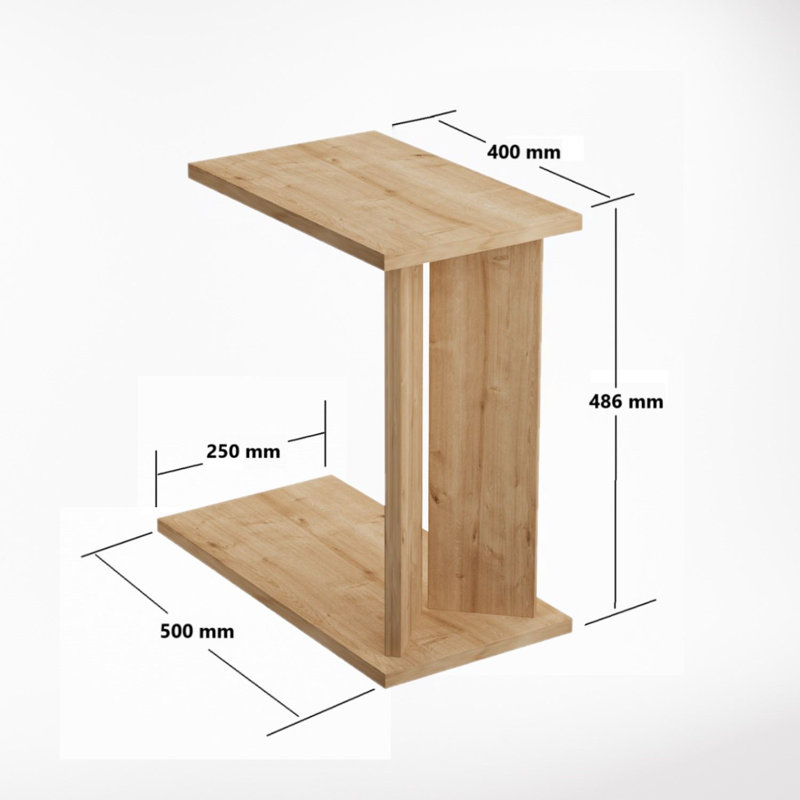 Modern Side Table, Sapphire Oak, 19.7 x 19.1 x 15.7 inches | 100% Melamine Coated Particle Board, Thickness: 0.7 inches | Stylish & Functional Design Perfect for Living Room or Bedroom, Durable & Elegant Finish