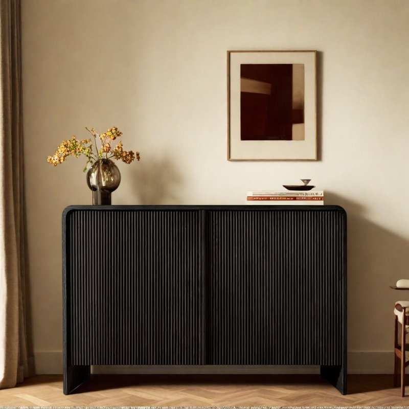 Double-Door Living Room Sideboard, Black