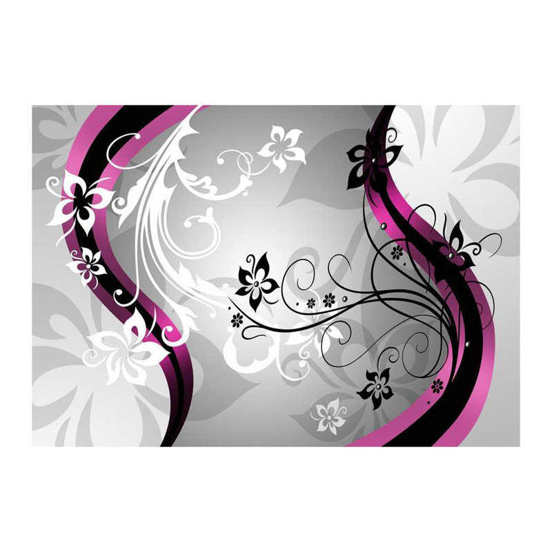 Murale Peel & Stick Glam - Art-Fleurs rose, L 55 po x l 77 po
