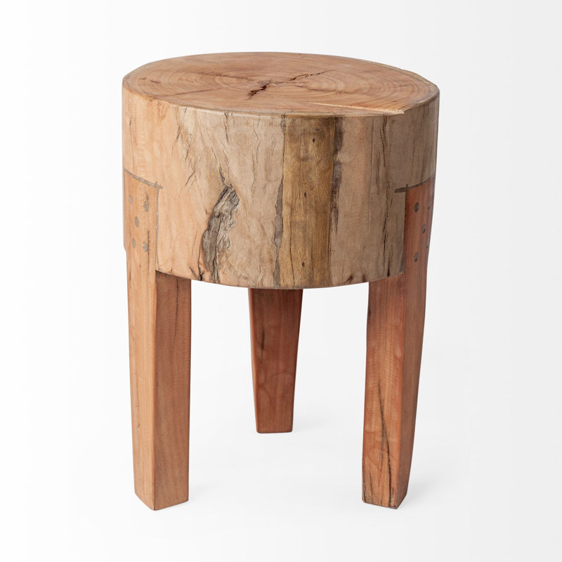 Solid + Manufactured Wood Accent Stool