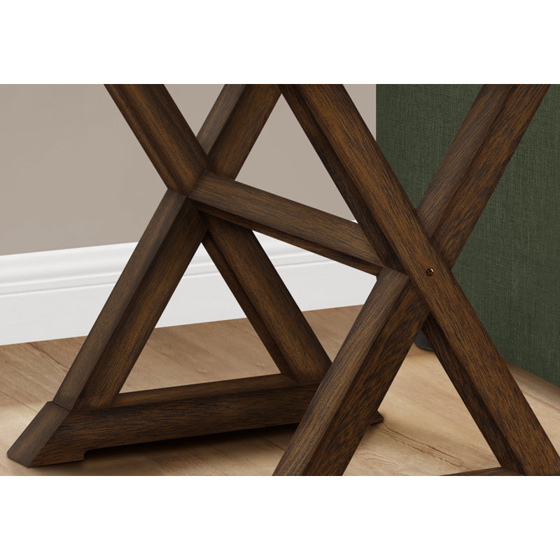 Table de bout carrée avec pieds en bois, Noyer