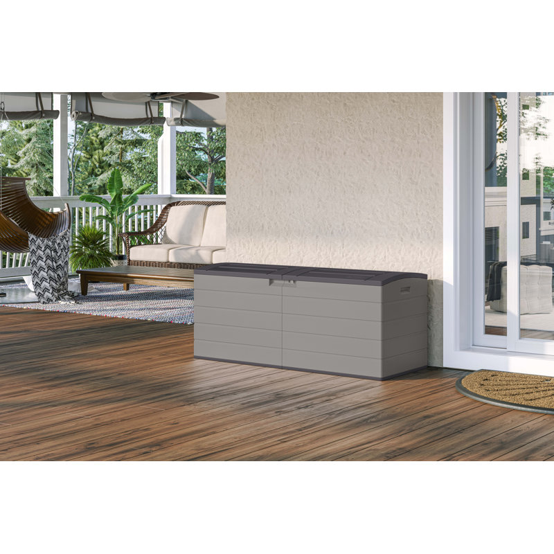 Suncast 120 Gallon Split Lid Lockable Deck Box