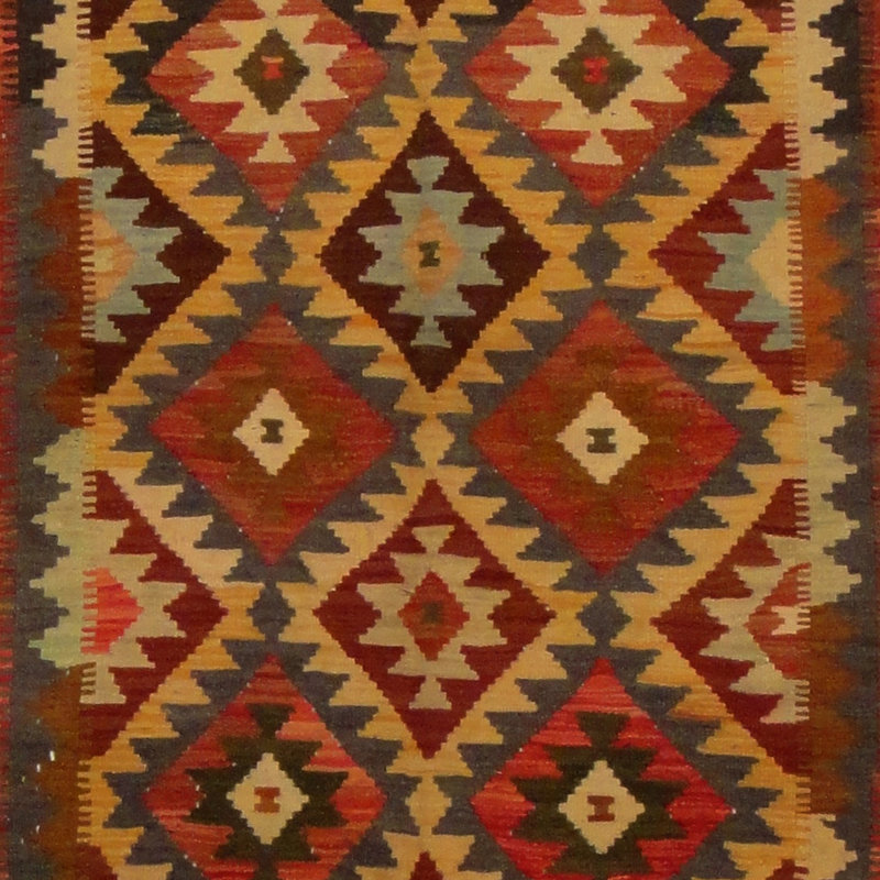 Tapis rouge en laine tissé à plat à la main Azpeitia