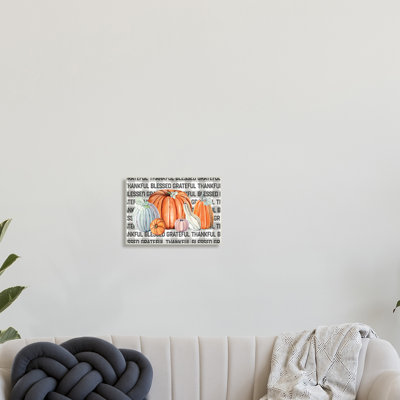 «Thankful Grateful», citrouilles de ferme écossaises grises - peinture