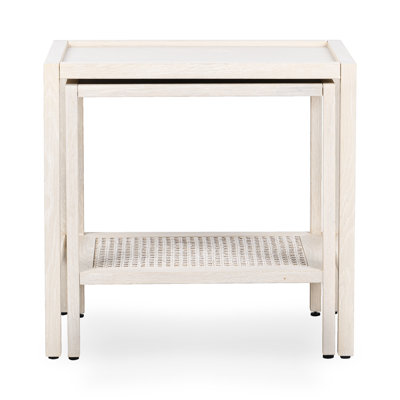 Devin Oak Wood Nesting End Table by Classic Home