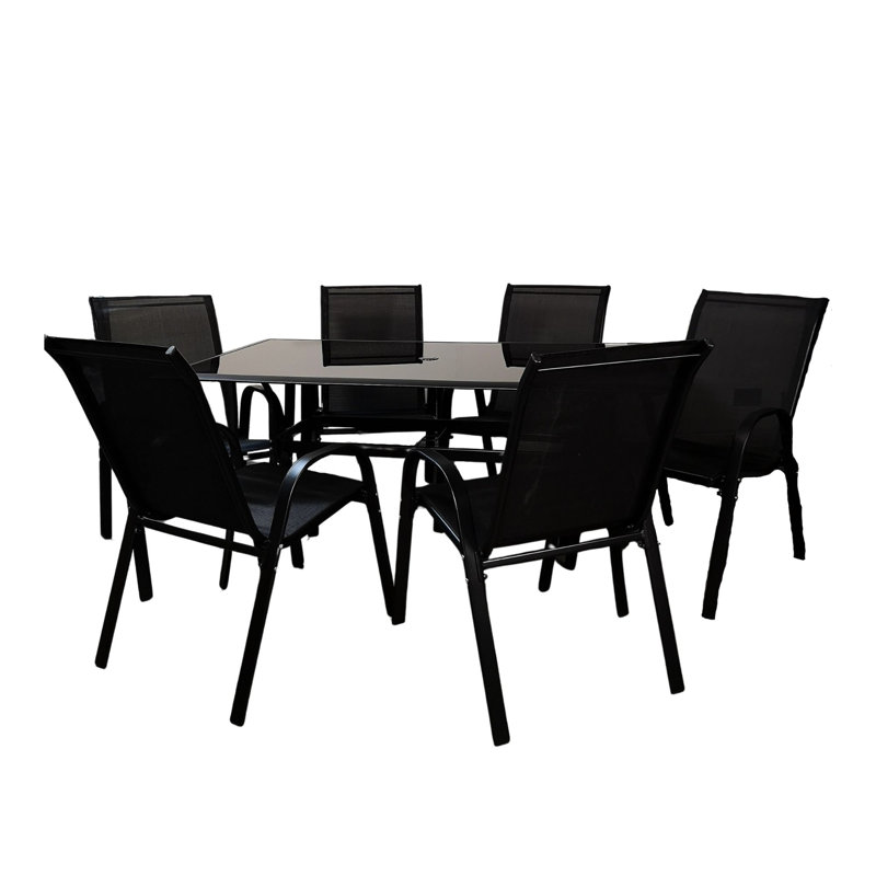 Tahmeena 6 - Person Patio Dining Set with Rectangular Table