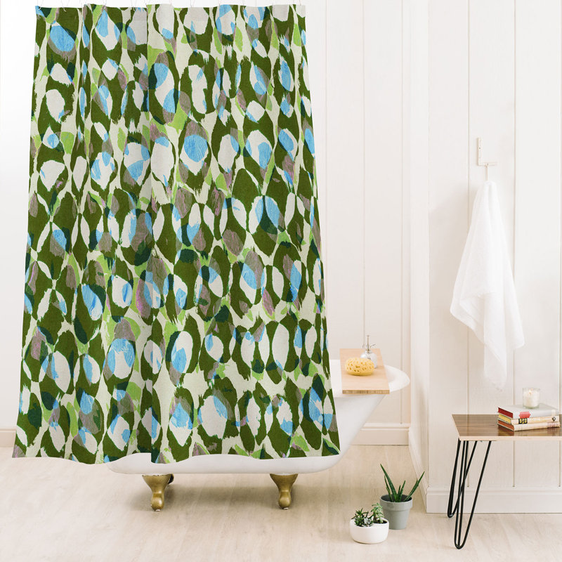 Rideau de douche Ninola Design, Green/B;ue Abstract